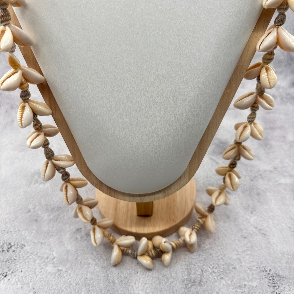 Cowrie Shell Long Necklace Natural Seashell Boho Beach Statement Vintage Jewelry